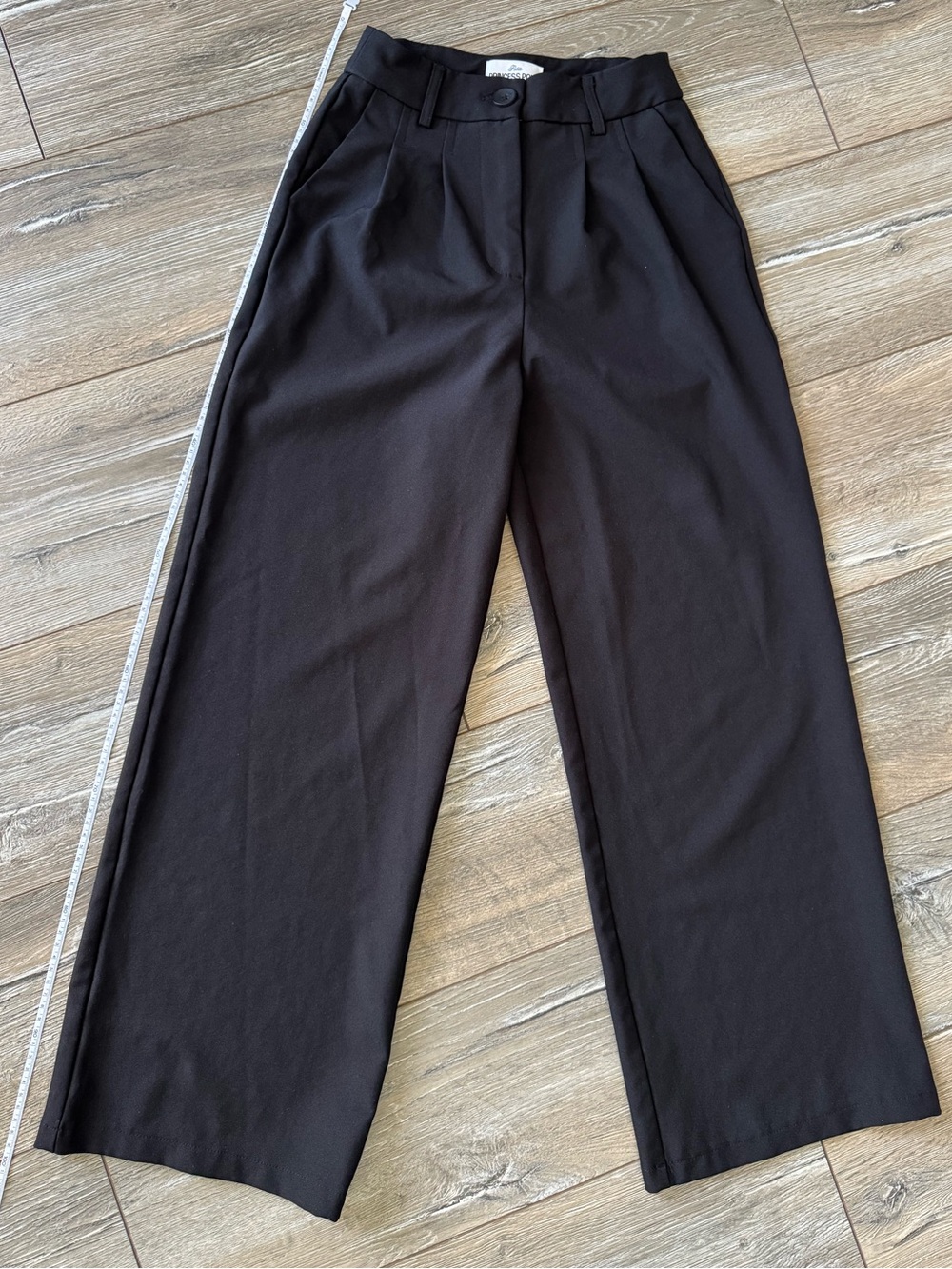 Princess Polly Womens Wide-Leg Black Dress Pants